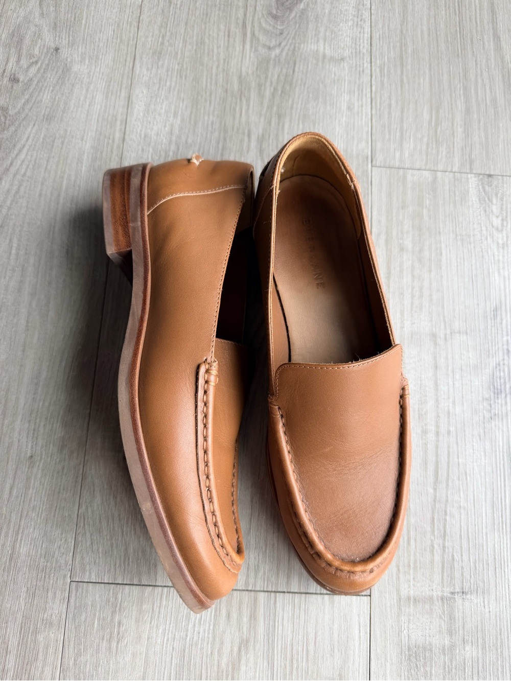 Everlane Tan Leather Slip-On Loafers